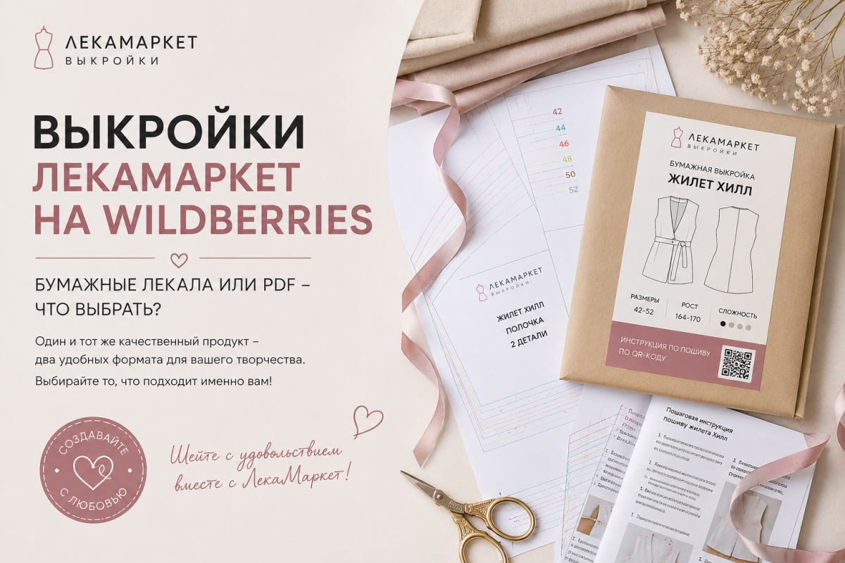 Бумажные выкройки ЛекаМаркет на Wildberries и PDF-выкройки