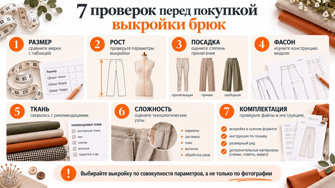 7 проверок перед покупкой выкройки брюк
