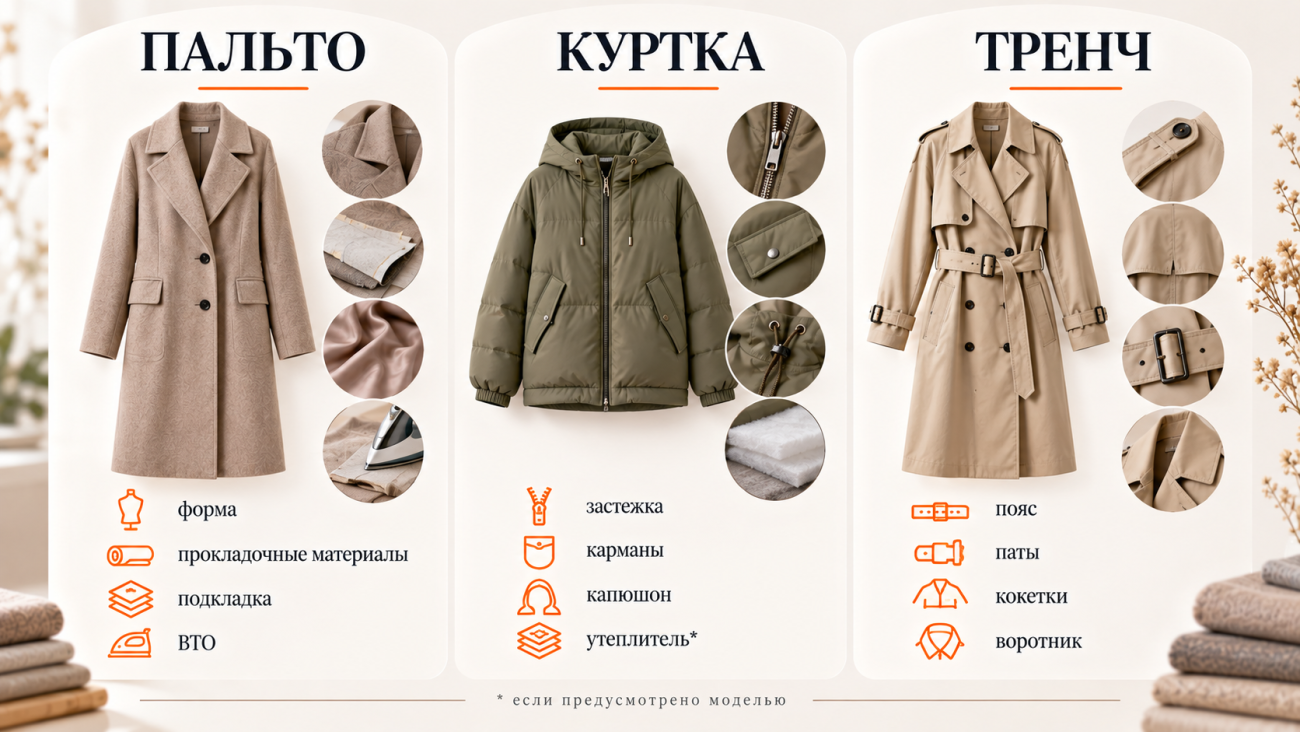 важные детали при пошиве верхней одежды