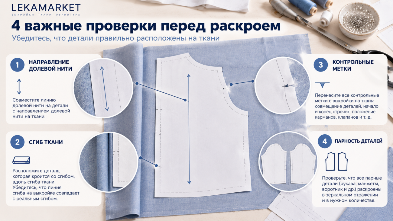 Что проверить на выкройке мужской рубашки перед раскроем
